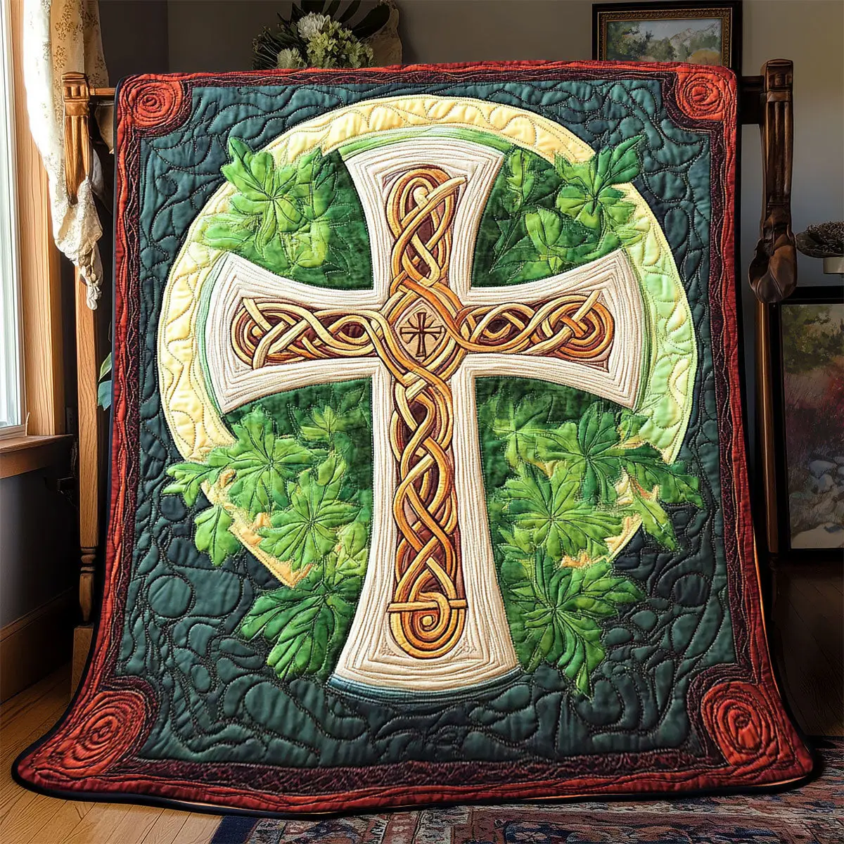 Celtic Cross Quilted Throw Blankets Mother's Day Gift Ideas For Wife