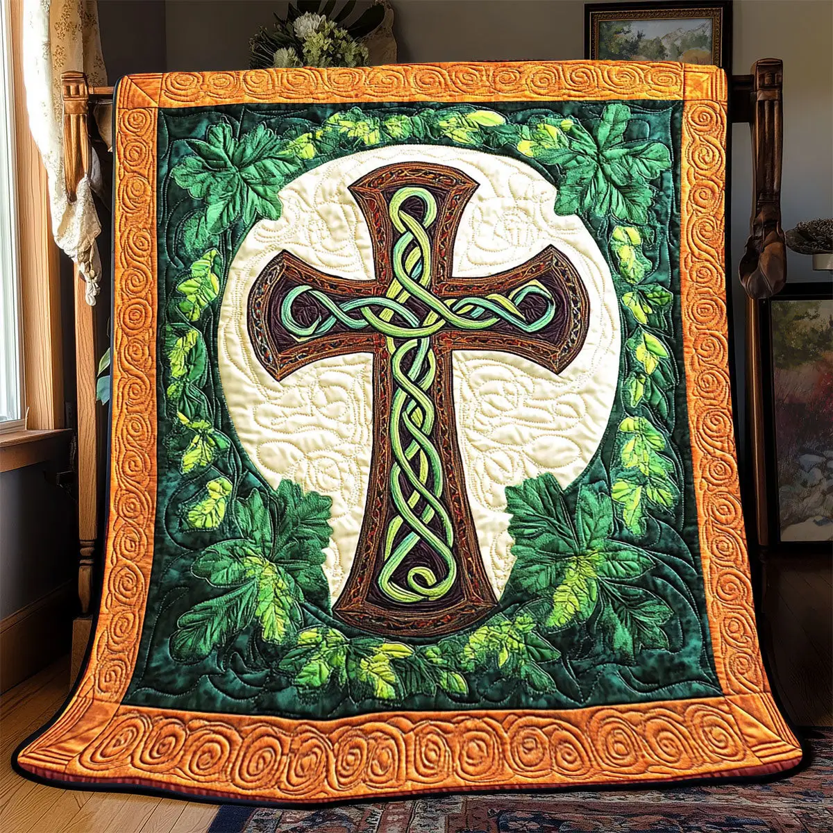 Celtic Cross Quilted Throw Blankets Perfect Father's Day Gifts