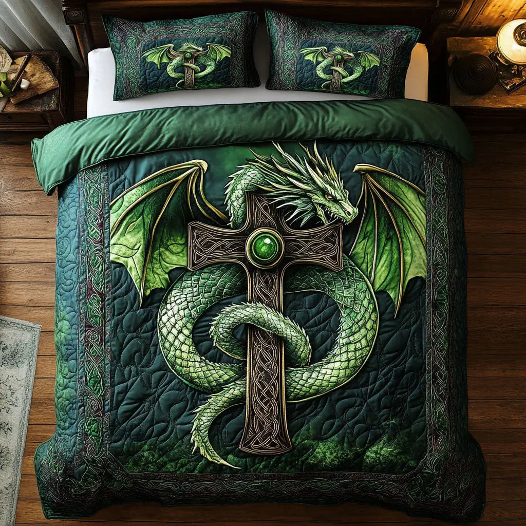 Celtic Flamekeeper Quilted Bedding Set Duvet Cover Bedspread Bedroom Decor Gifts For Ladies Celtic Flamekeeper Quilted Bedding Set Duvet Cover Bedspread Bedroom Decor Gifts For Ladies - Image 1