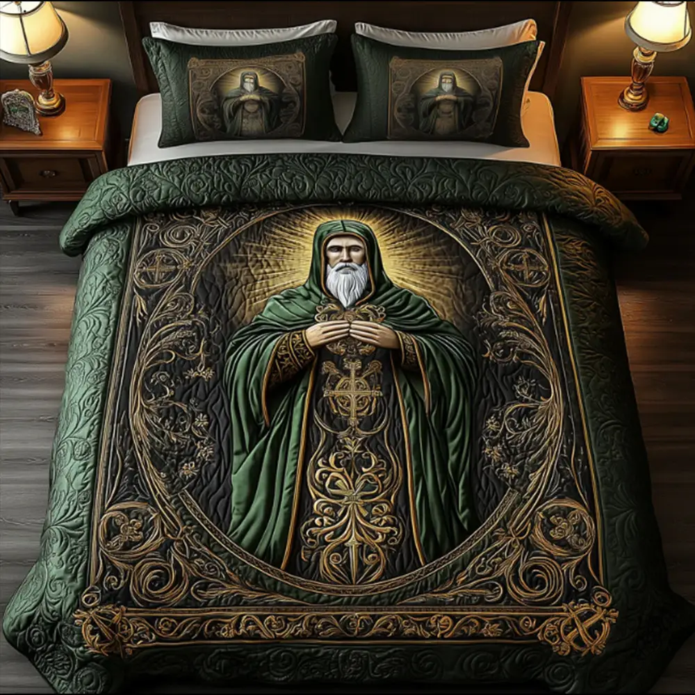 Celtic God Patrick Blessing Quilt Bedding Set Best Gift For Irish