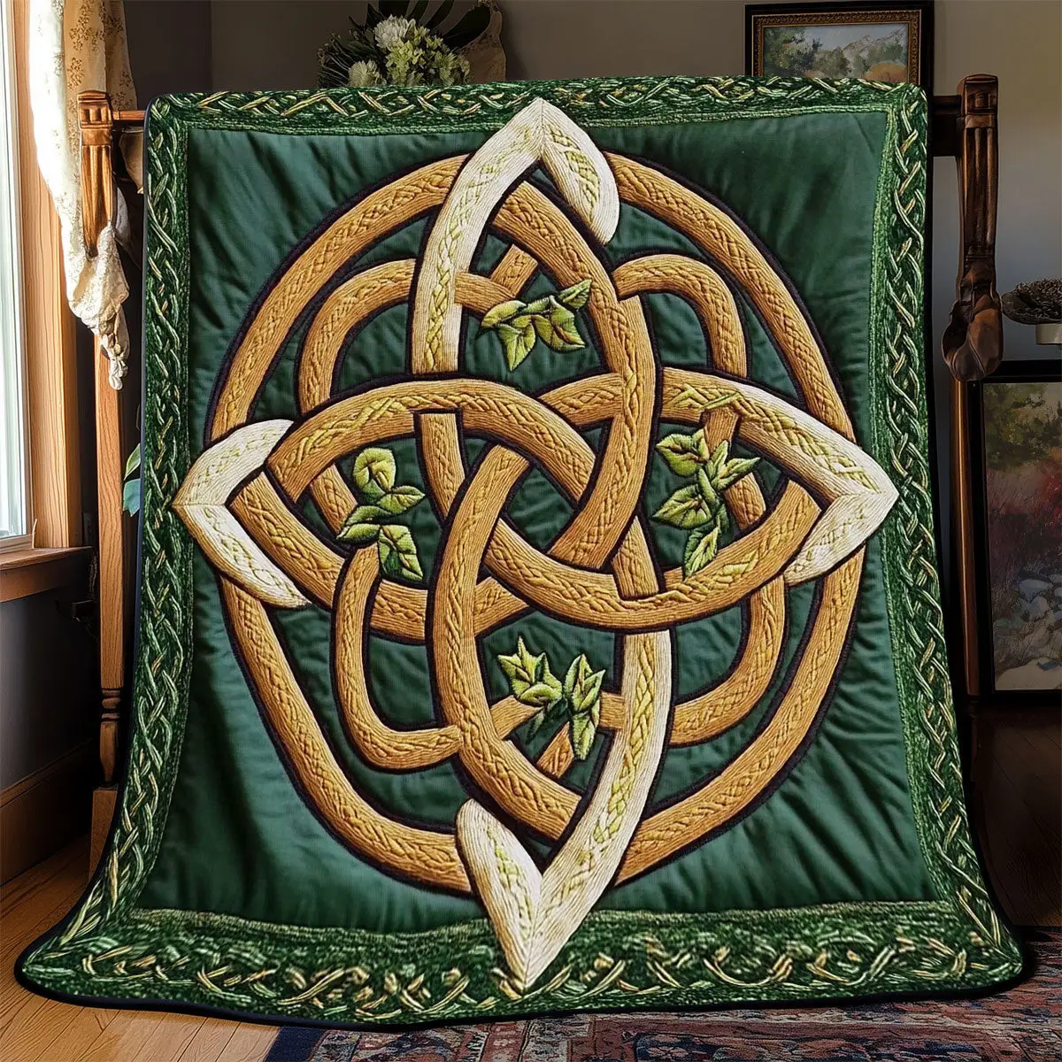 Celtic Knot Quilted Throw Blankets Mothers Day And Fathers Day Gifts
