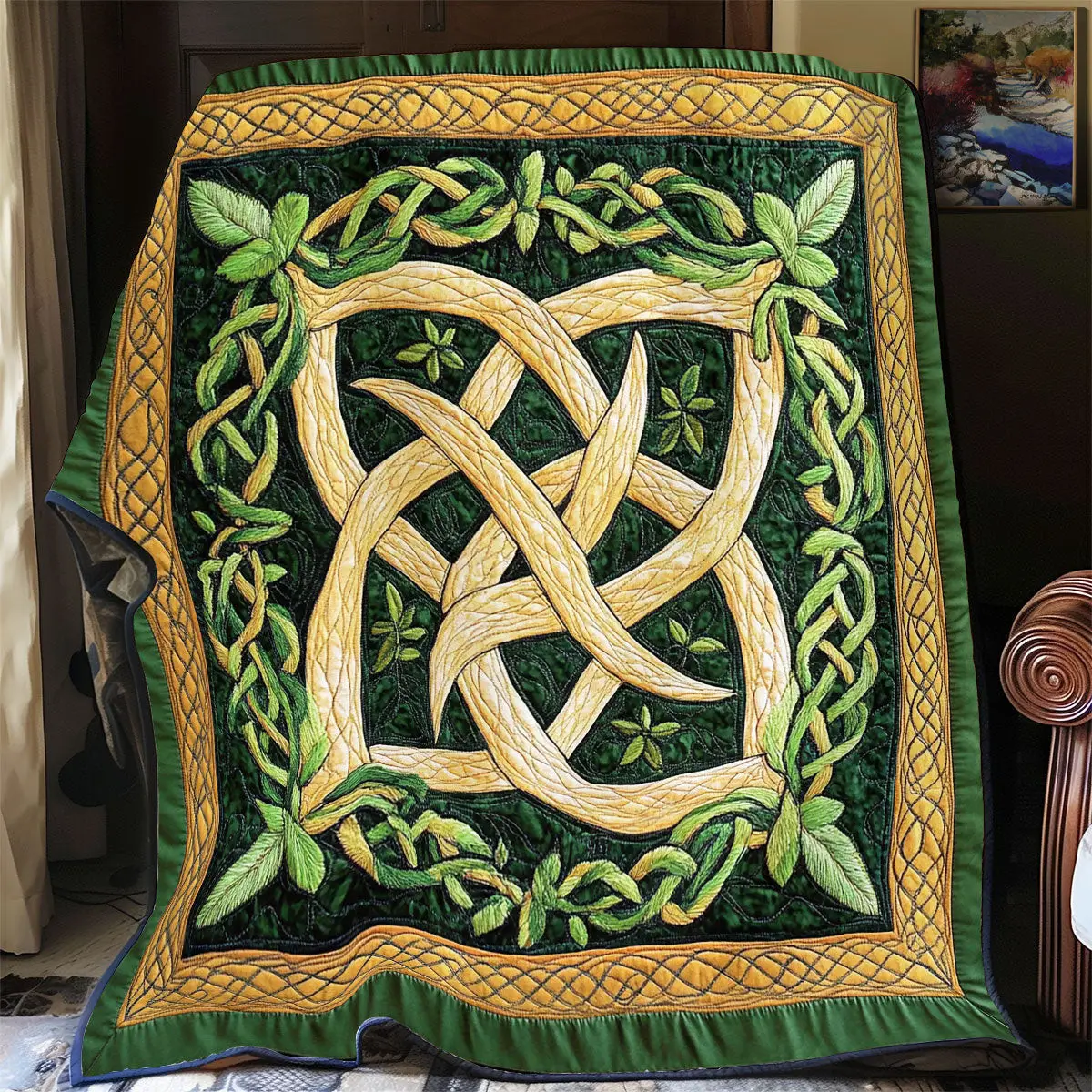 Celtic Knot Quilted Throw Blankets Mother's Day Gift Ideas For Wife