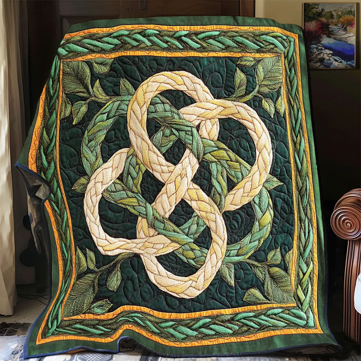 Celtic Knot Quilted Throw Blankets Special Birthday Gifts For Grandma