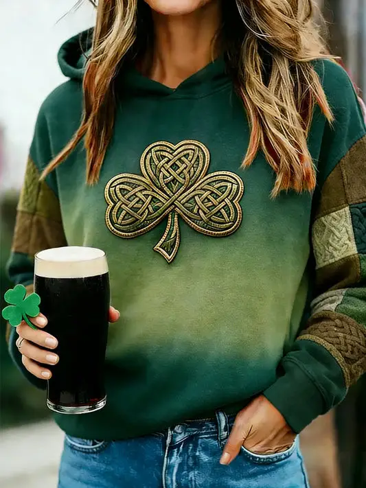 Celtic Knot Shamrock Hoodie St Patricks Day Outfit Irish Pride Women Best Gift For Irish Celtic Knot Shamrock Hoodie St Patricks Day Outfit Irish Pride Women Best Gift For Irish - Image 1