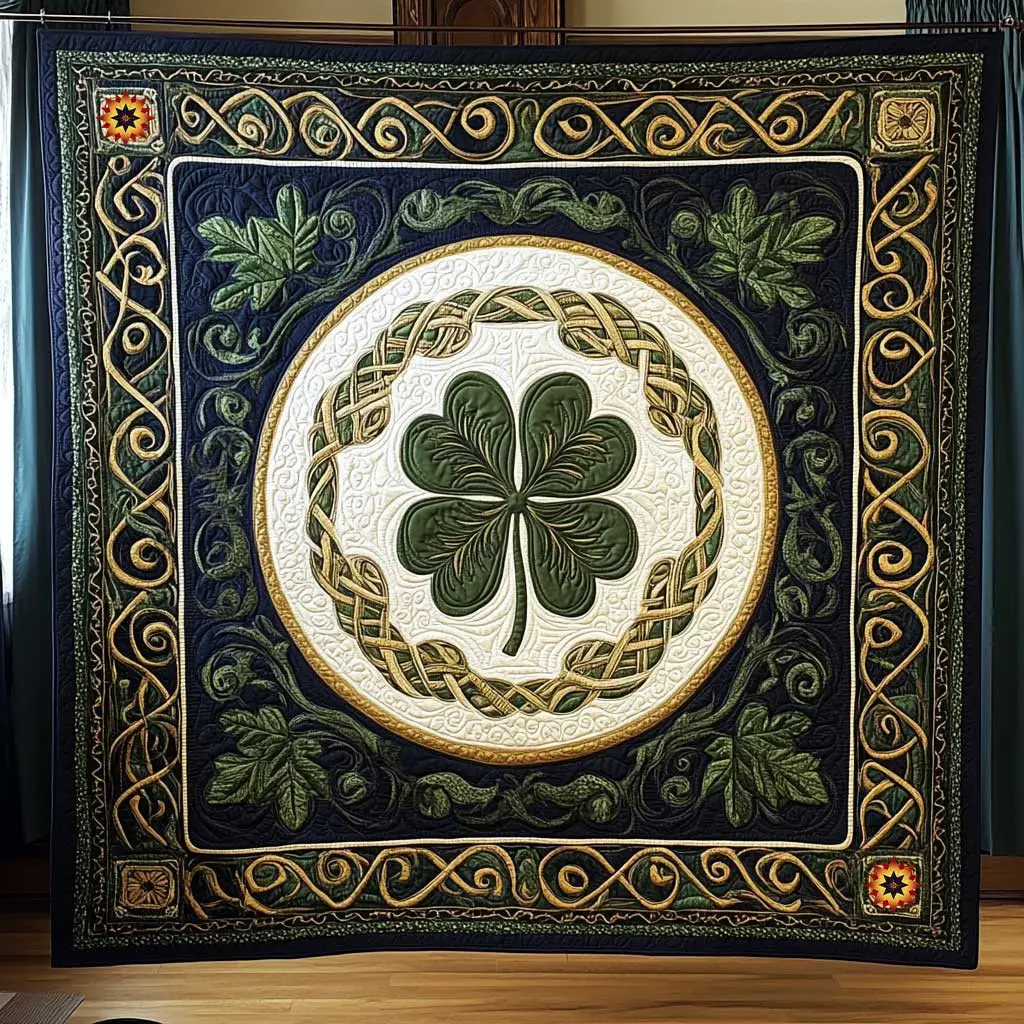 Celtic Shamrock Quilt Blanket Cute Soft Blanket St Patricks Day Gift Idea