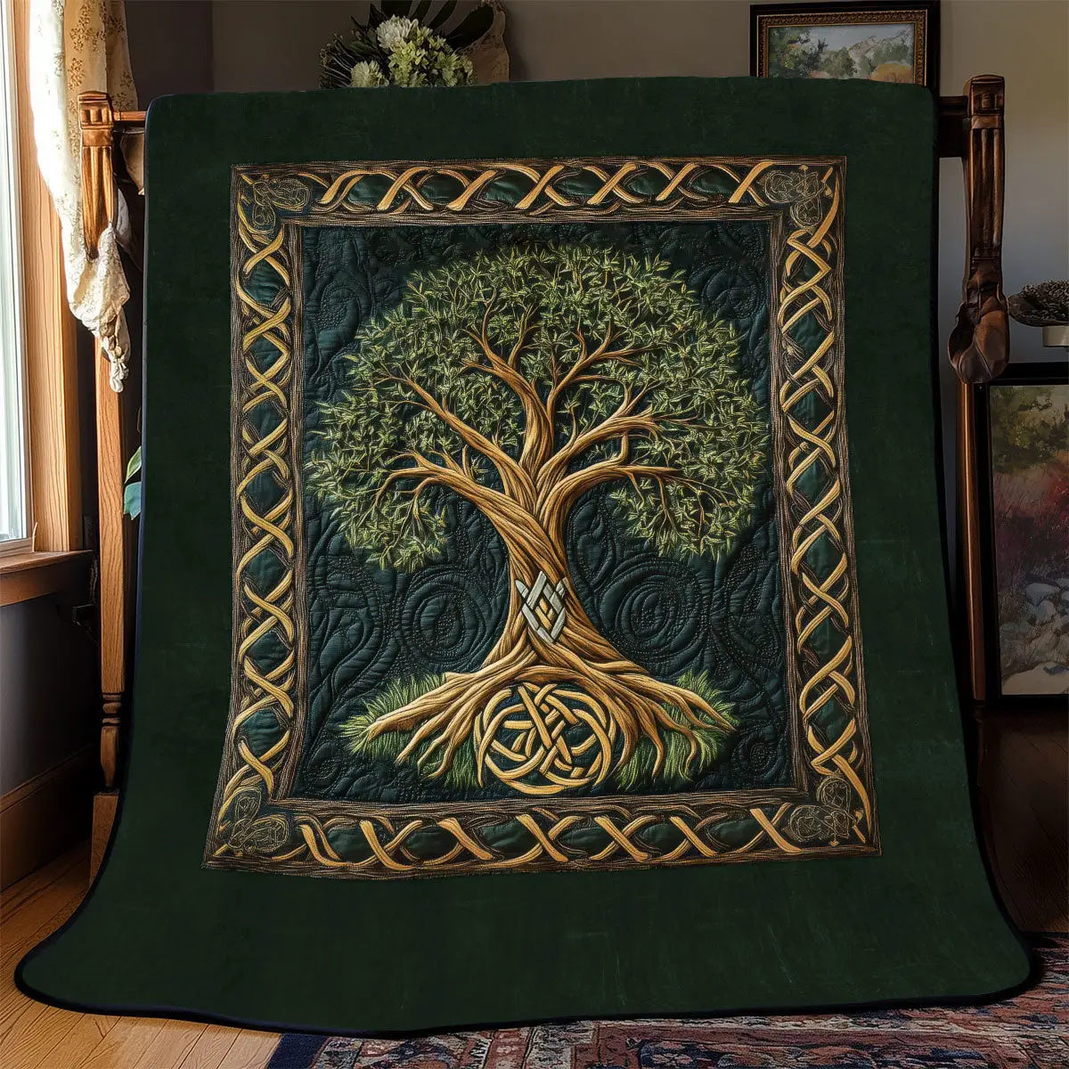 Celtic Spirit Tree Quilt Blankets Best Throw Blanket Father's Day Presents For Son