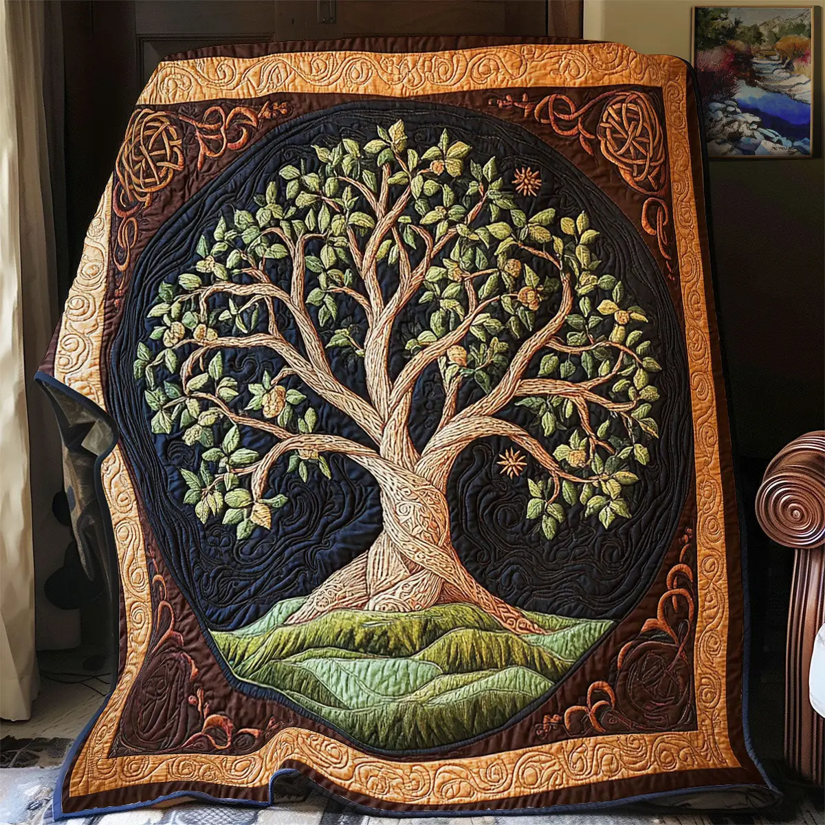 Celtic Tree Of Life Quilt Blanket For Couch Mother's Day Presents For Grandma