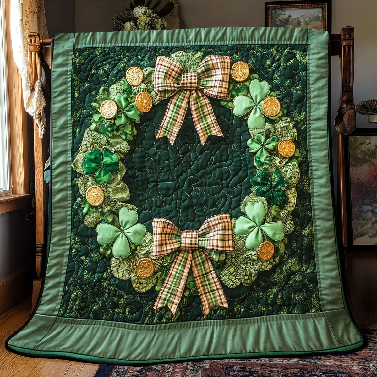 Celtic Wreath Quilt Blankets First Mothers Day Gift For My Daughter Celtic Wreath Quilt Blankets First Mothers Day Gift For My Daughter - Image 1