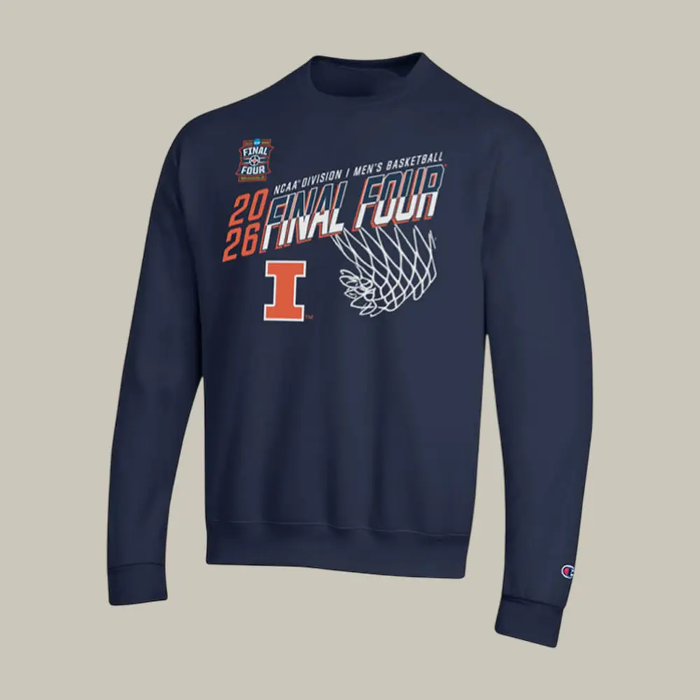 Champion Illinois Fighting Illini 2026 NCAA Men's Final Four Sweatshirt Basketball Apparel Best Fan Gear Champion Illinois Fighting Illini 2026 NCAA Men's Final Four Sweatshirt Basketball Apparel Best Fan Gear - Image 1