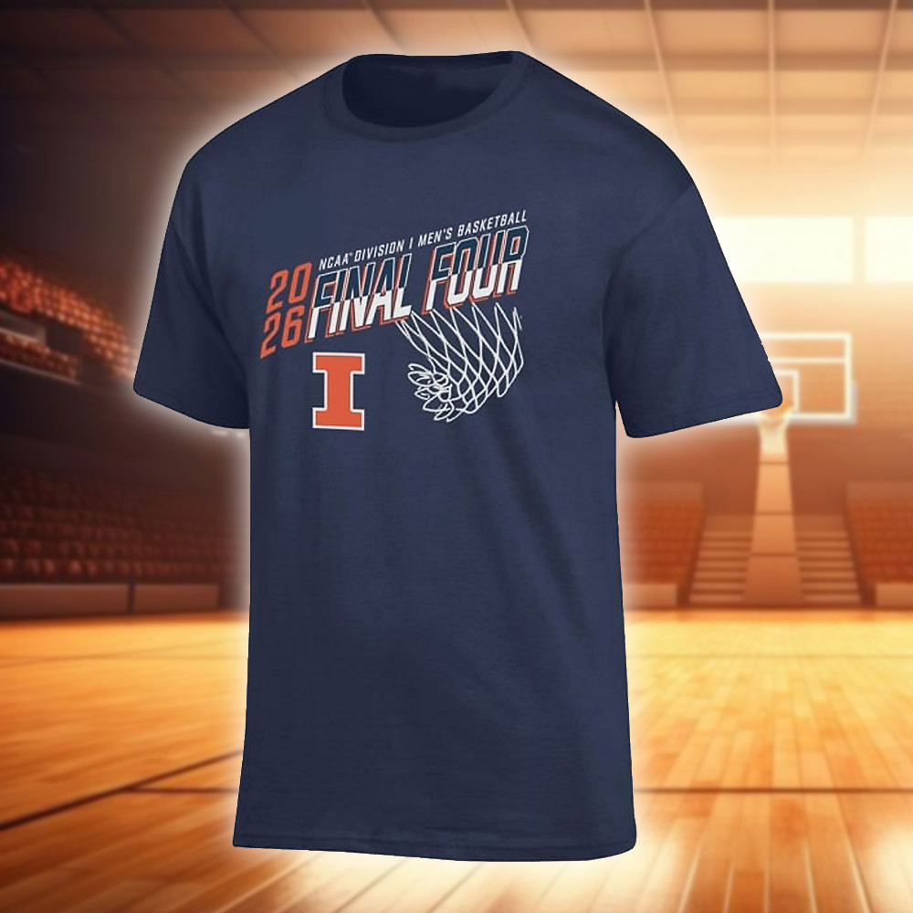 Champion Illinois Fighting Illini Navy Blue MBB Final Four 2026 Jersey Short Sleeve T Shirt