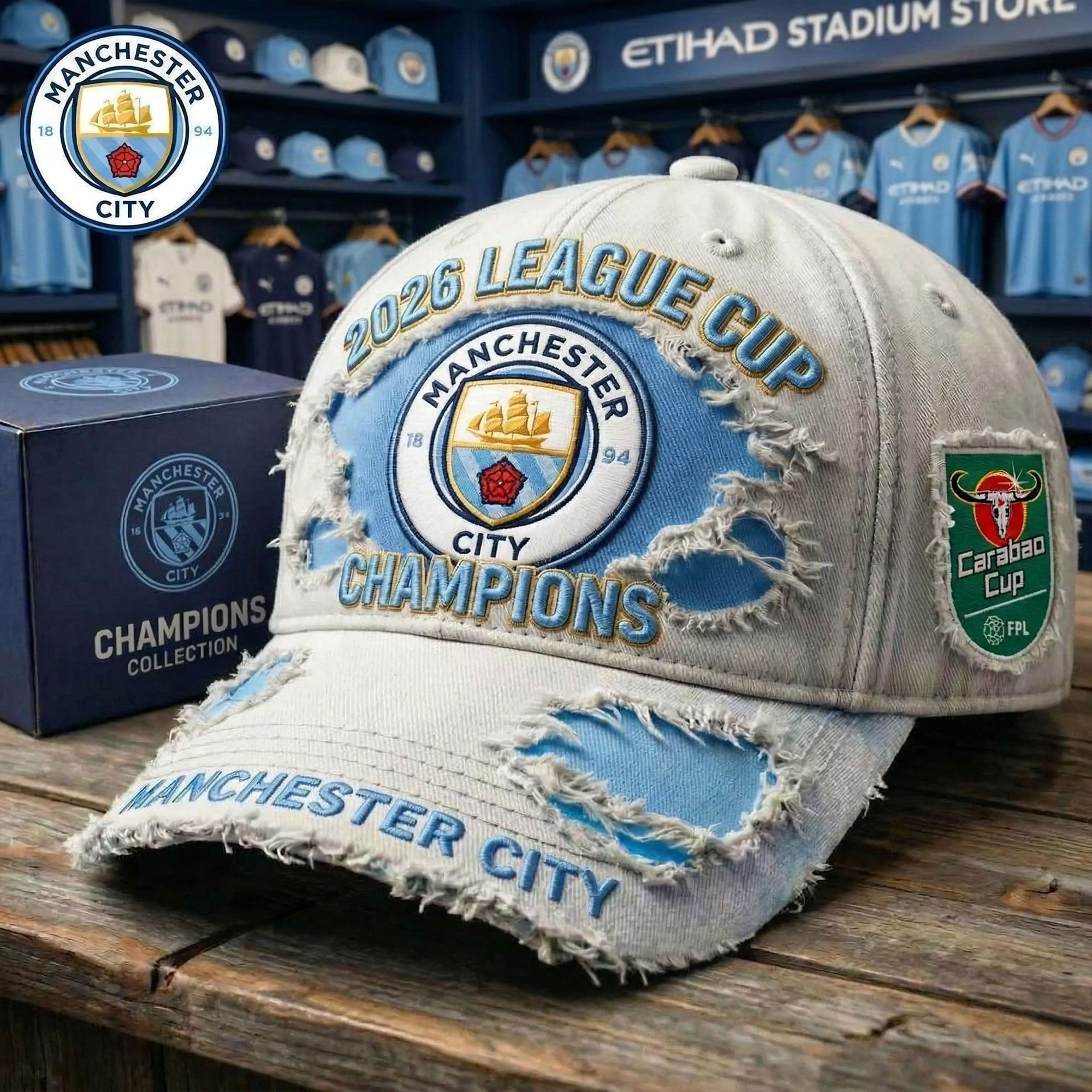 Champions Carabao Cup Manchester City Club Handle Tumbler League Cup Winners Gift For Fans