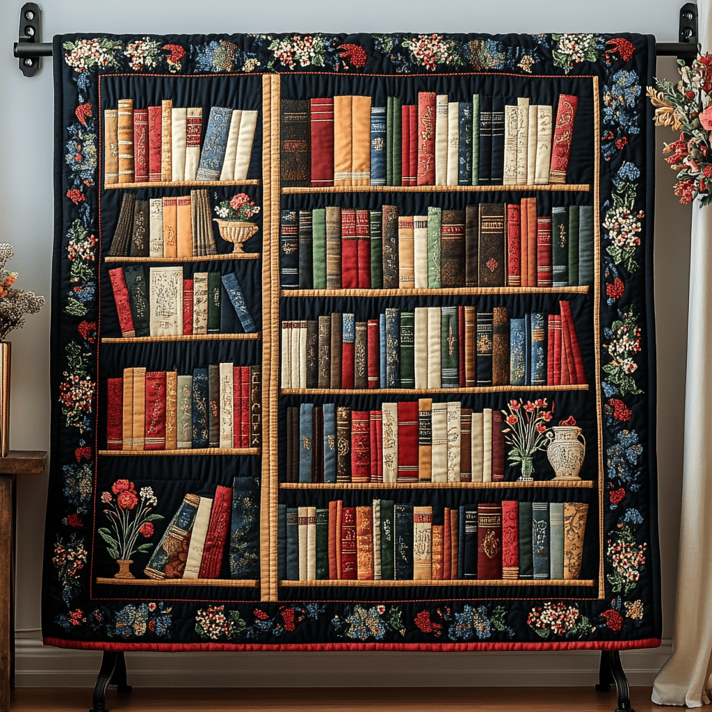 Chapter Nook Quilted Blanket Sofa Couch Throw Blanket Great Book Presents