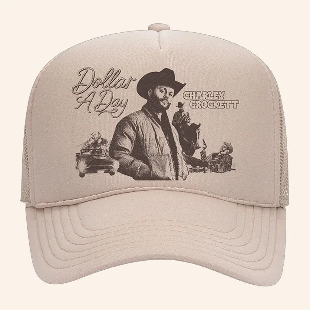 Charley Crockett Merch Dollar A Day Trucker Hat Best Gifts For Husband -WearandDecor