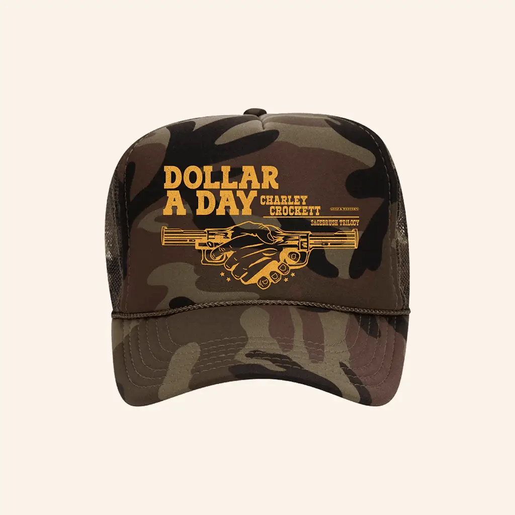 Charley Crockett Merch Trilogy Camo Trucker Hat Gifts For Father -WearandDecor