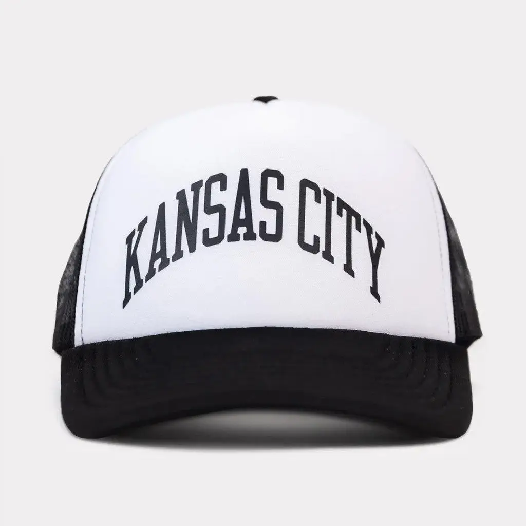 Charlie Hustle Merch White And Black Kansas City Trucker Hat Gifts For Him -WearandDecor