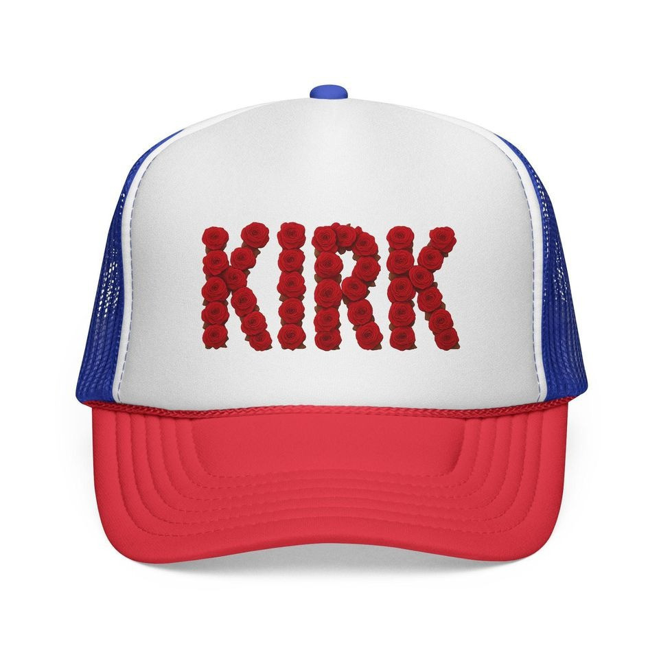 Charlie Kirk Floral Cap Retro Charlie Kirk Tribute Red Roses Hat Gifts For Supporters