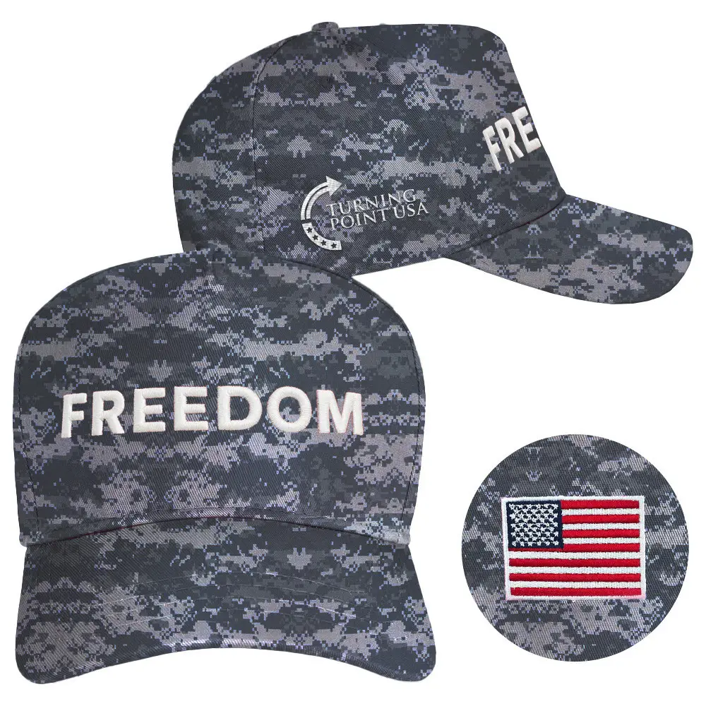 Charlie Kirk Freedom Hat Camo Embroidered Charlie Kirk Hats Turning Point USA Merch Gifts