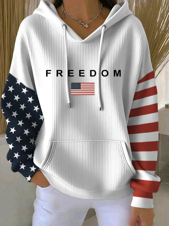Charlie Kirk Freedom Hoodie American Flag Proud Merch Gifts For Her