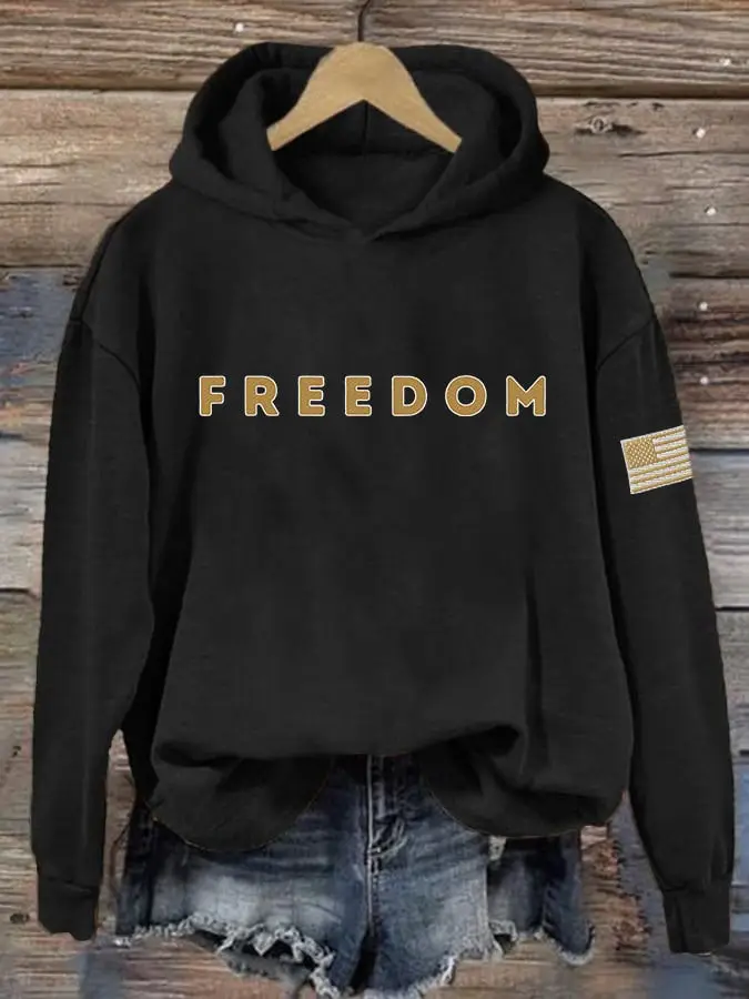Charlie Kirk Freedom Hoodie Freedom For Charlie Kirk USA Flag Logo Best Charlie Kirk Merch