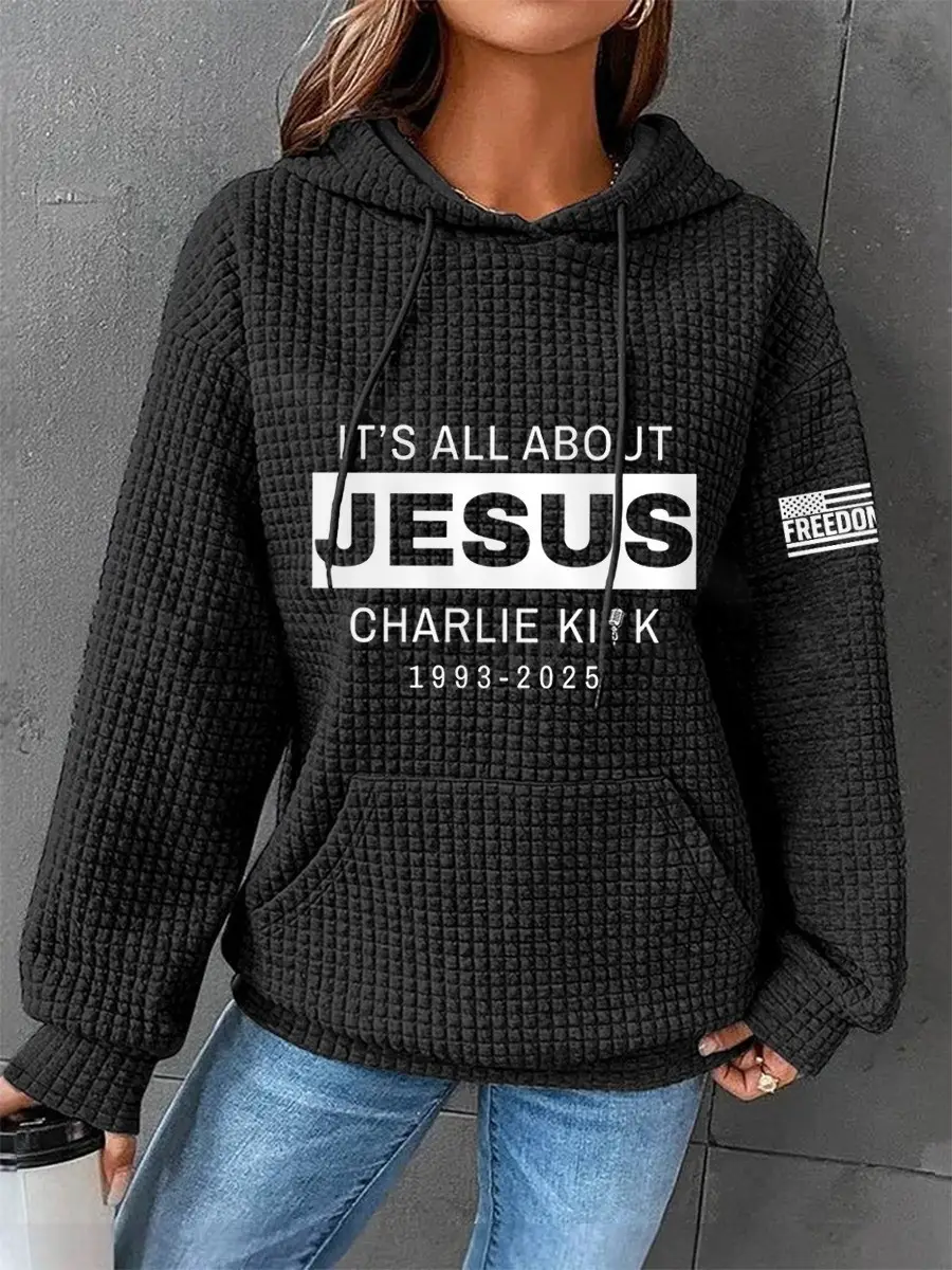 Charlie Kirk Freedom Hoodie Merch It's All About Jesus CK 47 U.S Flag Best Liberty Wear