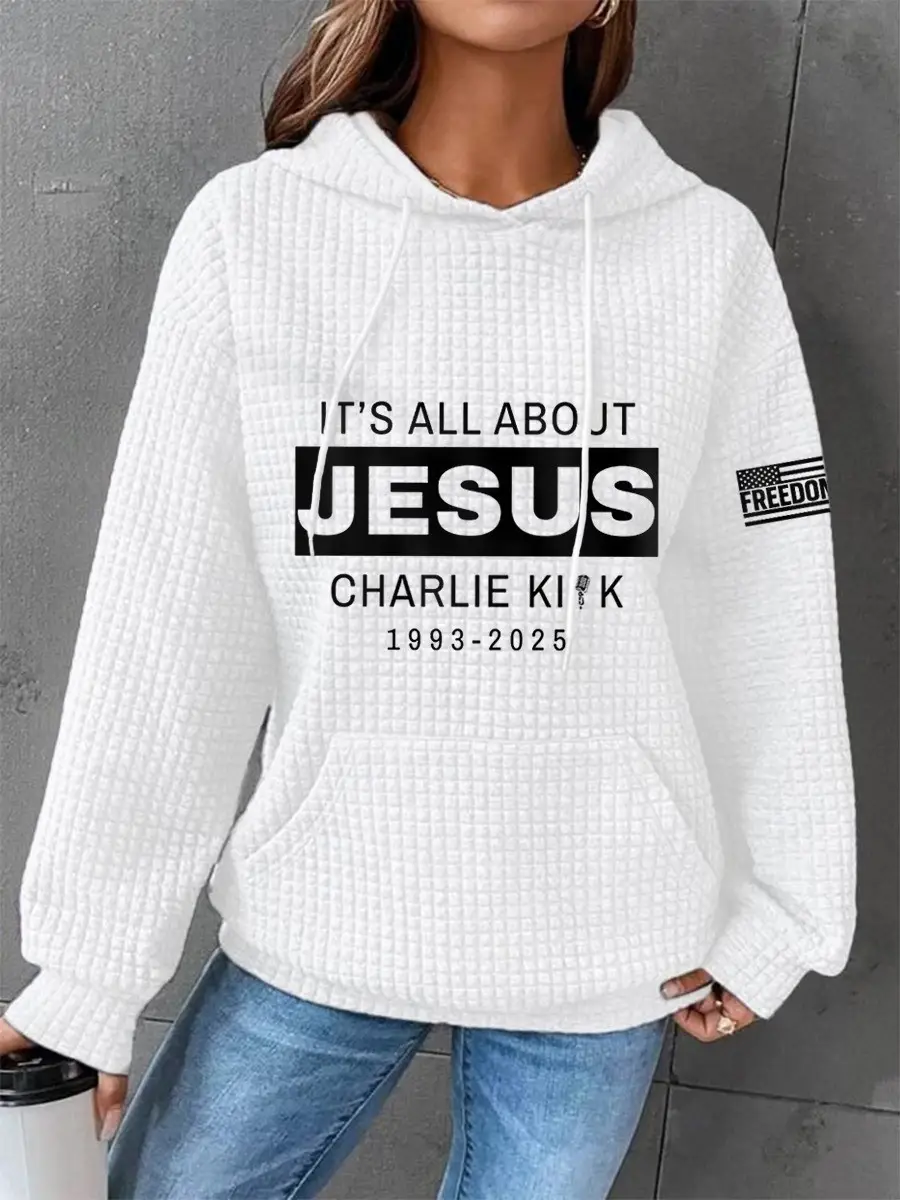 Charlie Kirk Freedom Hoodie Merch It's All About Jesus CK 47 U.S Flag Best Liberty Wear