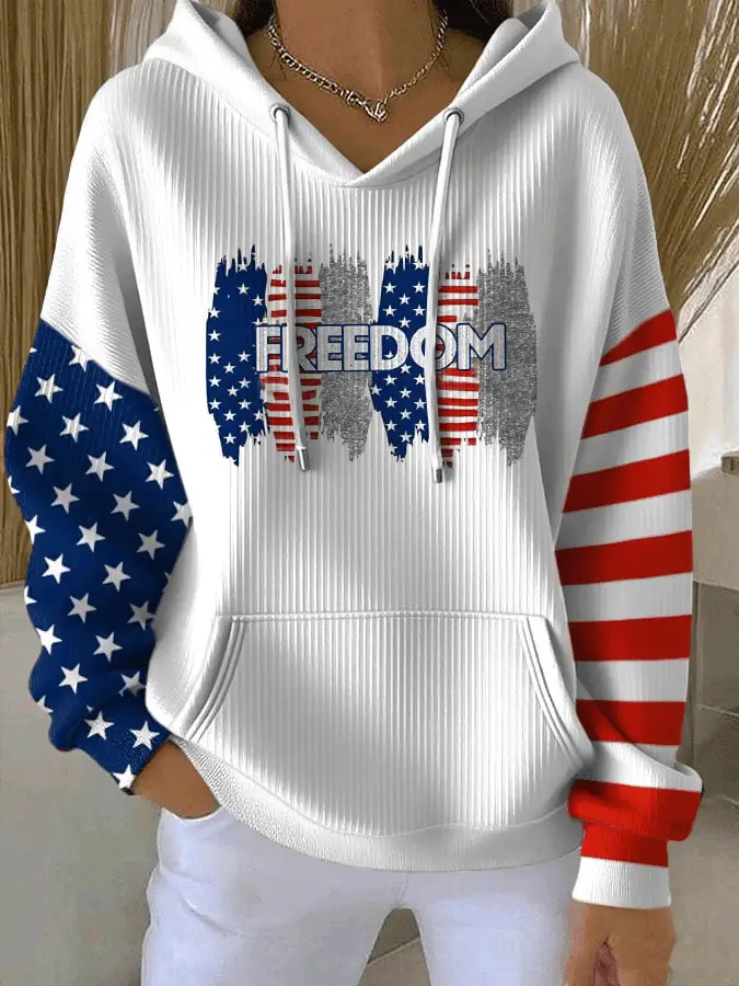 Charlie Kirk Freedom Hoodie Rest in Peace Charlie Kirk Liberty Flag Contrast Hoodie