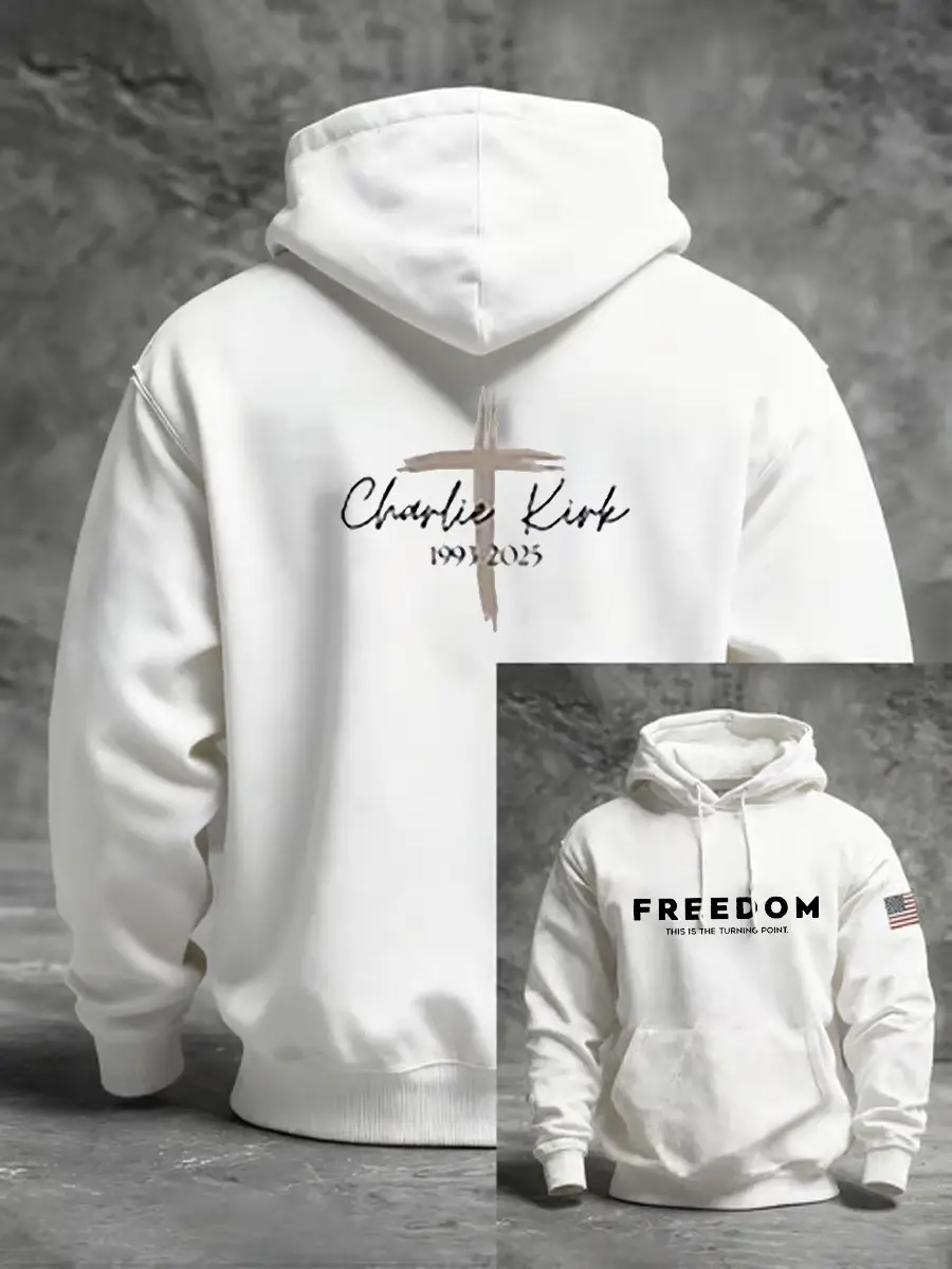 Charlie Kirk Freedom Hoodie This Is The Turning Point Cross Faith Apparel Gift Ideas