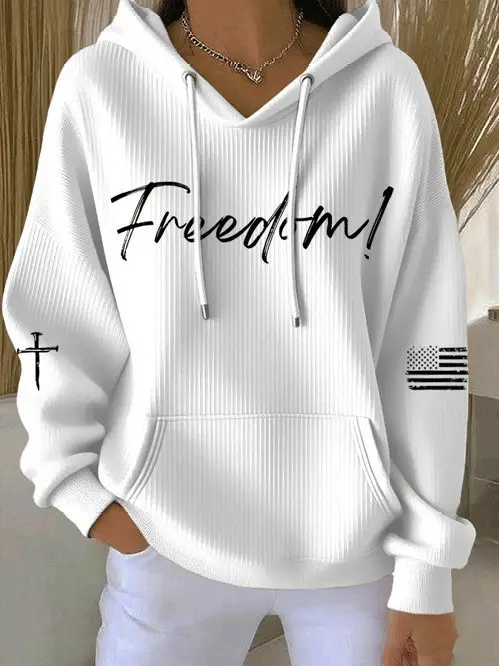 Charlie Kirk Freedom Hoodie USA Flag Cross Faith Outfit In Loving Memory Presents