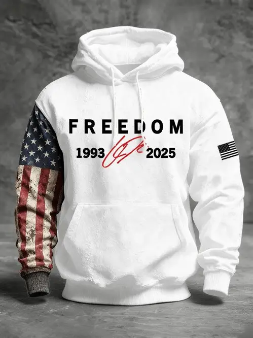 Charlie Kirk Freedom Hoodie USA Flag RIP Charlie 1993 2025 Apparel For Conservatives