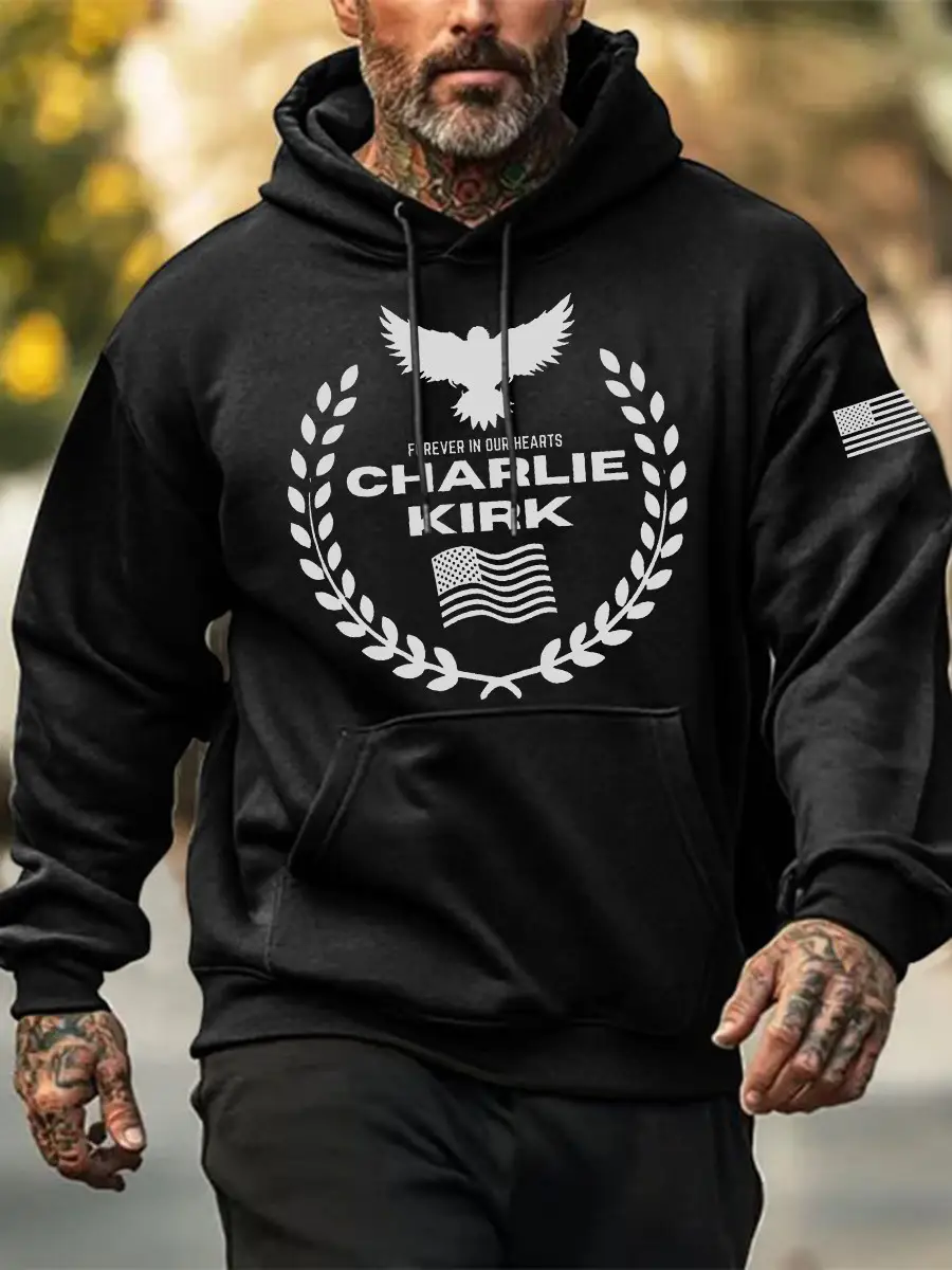 Charlie Kirk Freedom Merch Hoodie Forever In Our Heart 2025 Memorial Charlie Kirk Hoodie