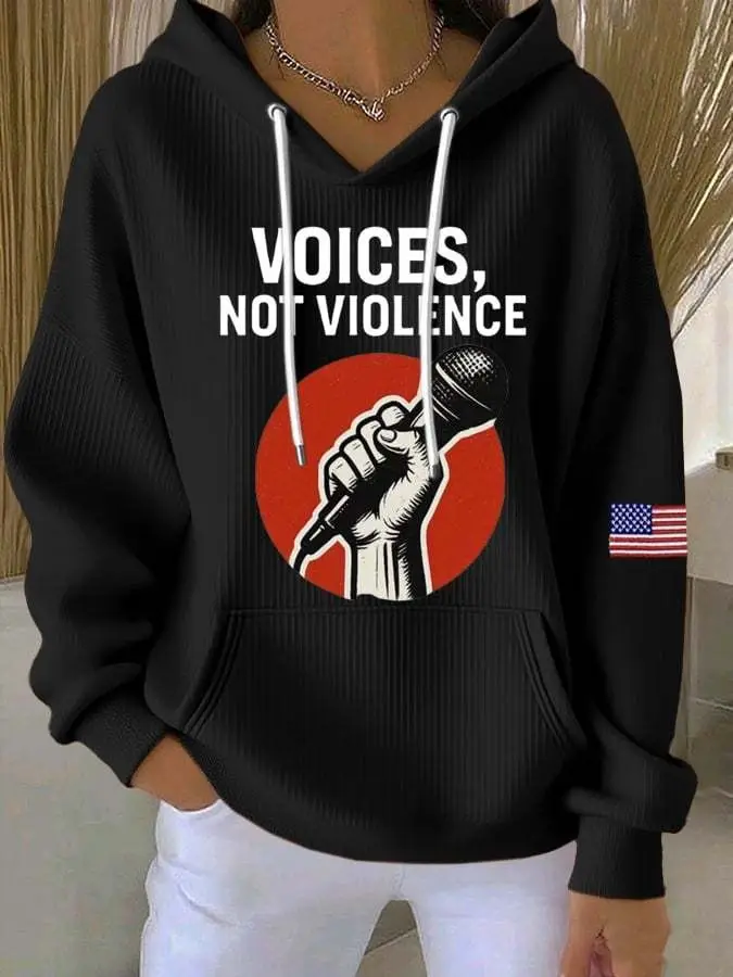 Charlie Kirk Freedom Merch Hoodie Voices Not Violence USA Flag CK 47 Memorial Merch Charlie Kirk Freedom Merch Hoodie Voices Not Violence USA Flag CK 47 Memorial Merch - Image 1