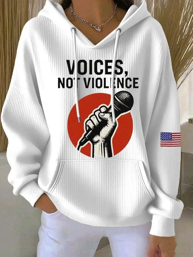 Charlie Kirk Freedom Merch Hoodie Voices Not Violence USA Flag CK 47 Memorial Merch Charlie Kirk Freedom Merch Hoodie Voices Not Violence USA Flag CK 47 Memorial Merch - Image 1