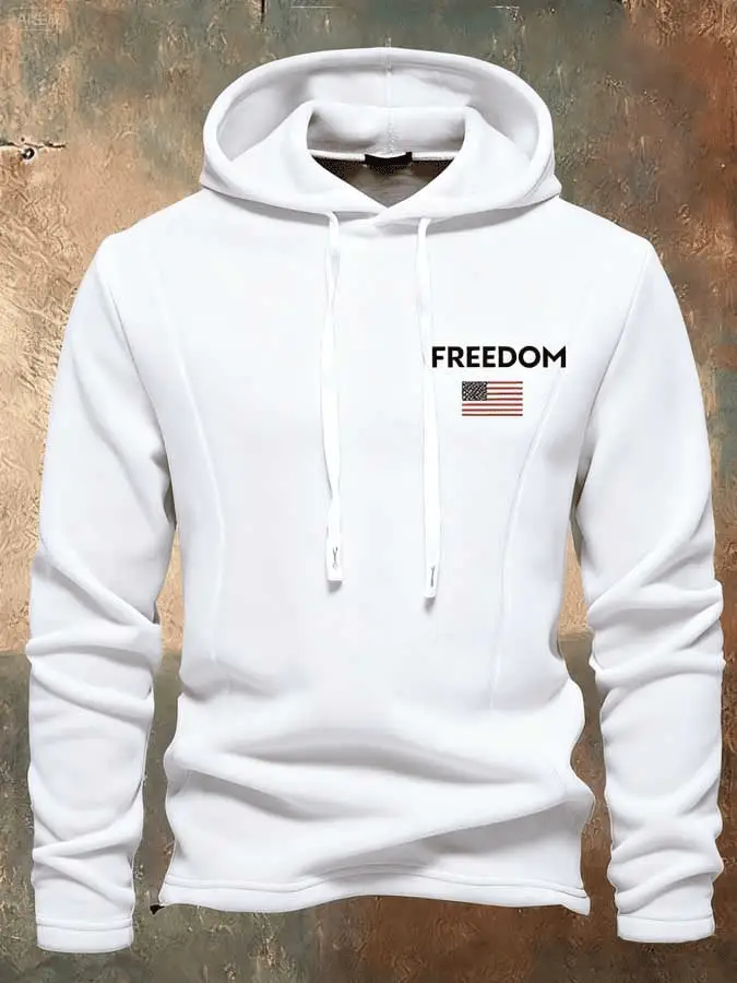Charlie Kirk Freedom Printed Hoodie TPUSA Merch Patriotic Gift for Men