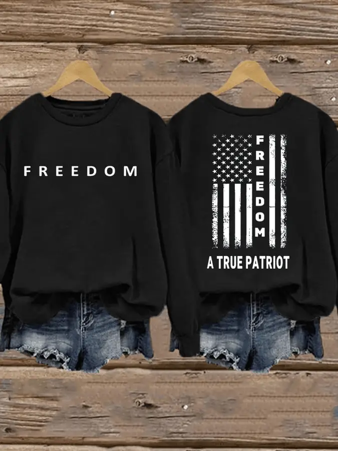 Charlie Kirk Freedom Sweatshirt A True Patriot Sweatshirt TPUSA Merch Tribute Gift