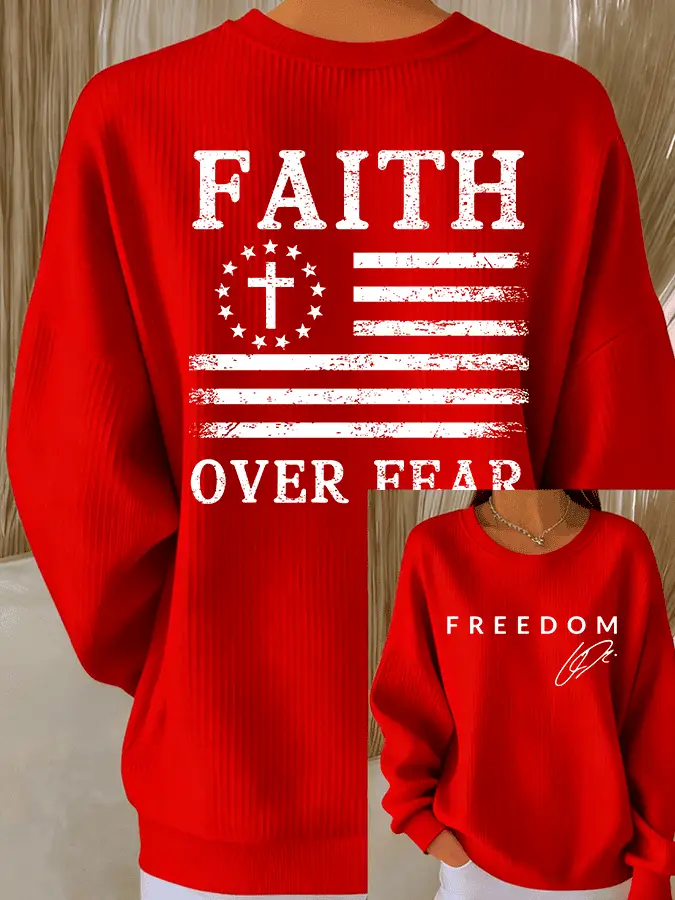 Charlie Kirk Freedom Sweatshirt Faith Over Freedom Signed Merch Gifts For Her Charlie Kirk Freedom Sweatshirt Faith Over Freedom Signed Merch Gifts For Her - Image 1