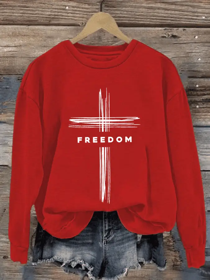 Charlie Kirk Freedom Sweatshirt Hot Events Printed Crew Neck Sweatshirt TPUSA Merch