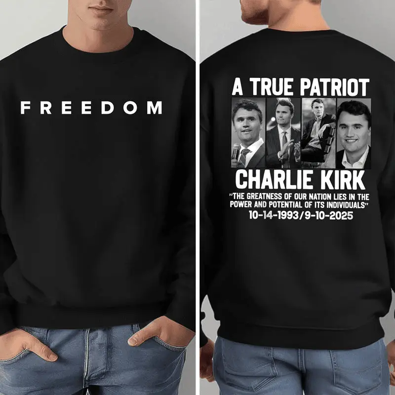 Charlie Kirk Freedom Sweatshirt Justice For Charlie Kirk Crewneck TPUSA Merch