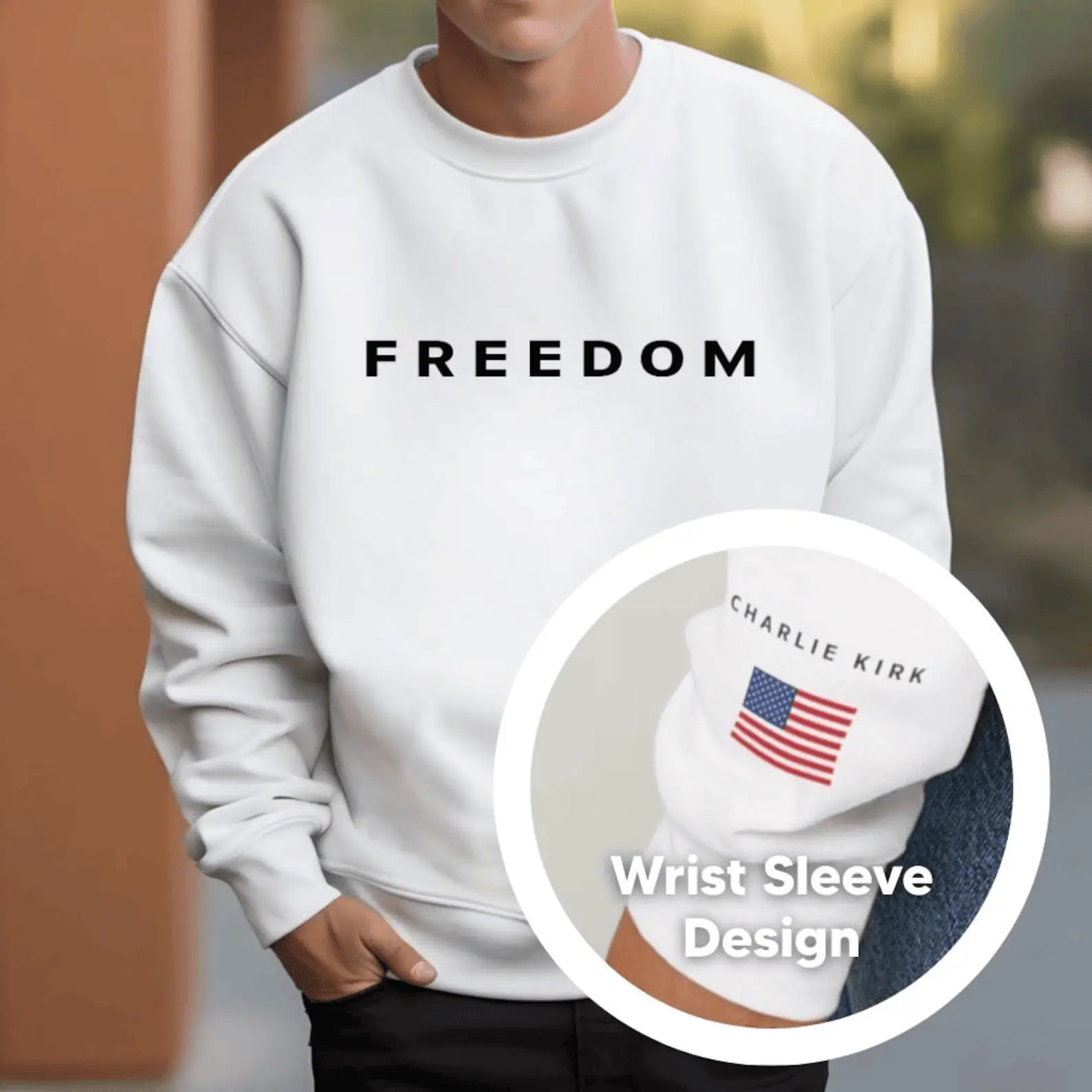 Charlie Kirk Freedom Sweatshirt Turning Point Justice for Charlie Kirk Crewneck Sweatshirt