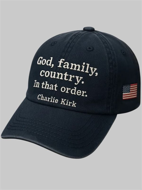 Charlie Kirk God Family Country Hat In That Order RIP Charlie Kirk Gifts For Her
