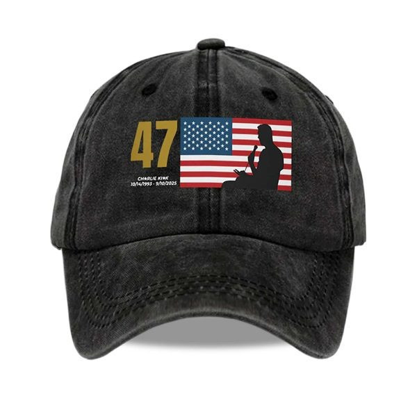 Charlie Kirk Hat 47 US Flag 1993 2025 Turning Point USA Merch Gift For Supporters