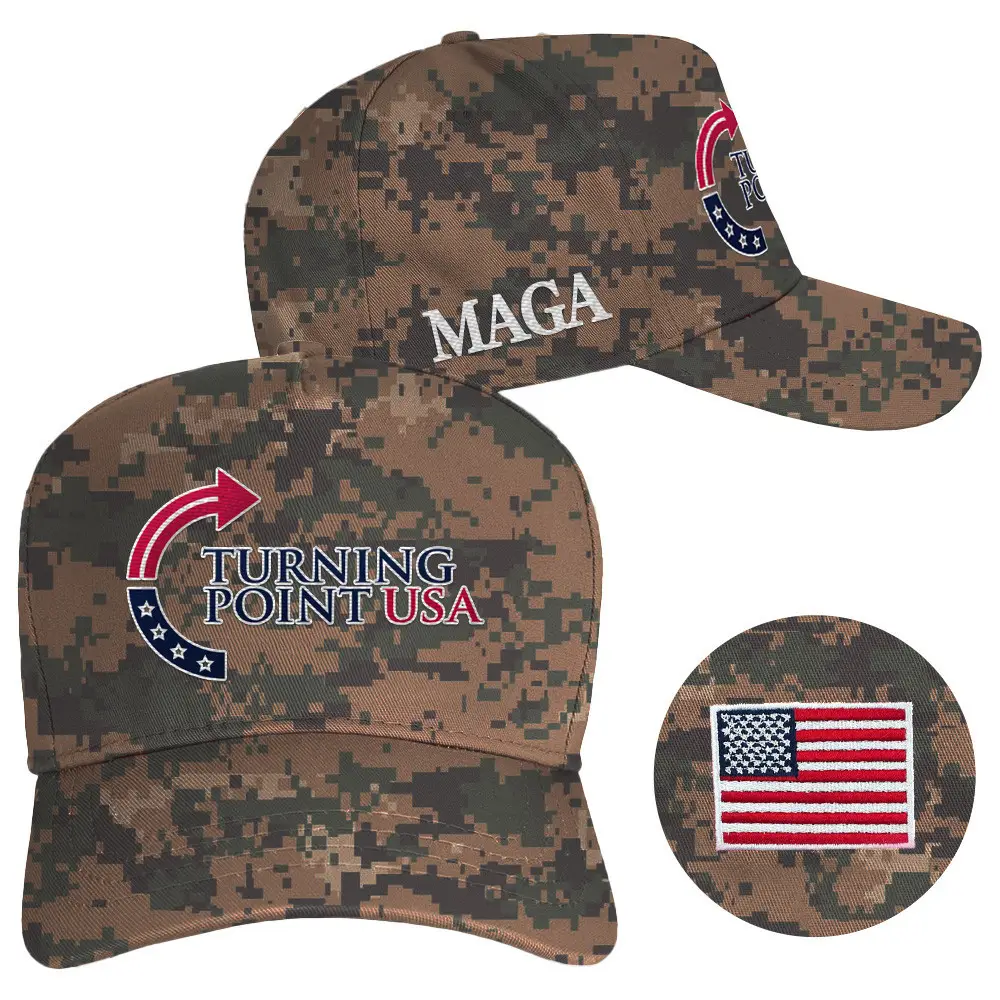 Charlie Kirk Hat Camo Embroidered Turning Point USA Hat MAGA Cap Gifts For Patriots