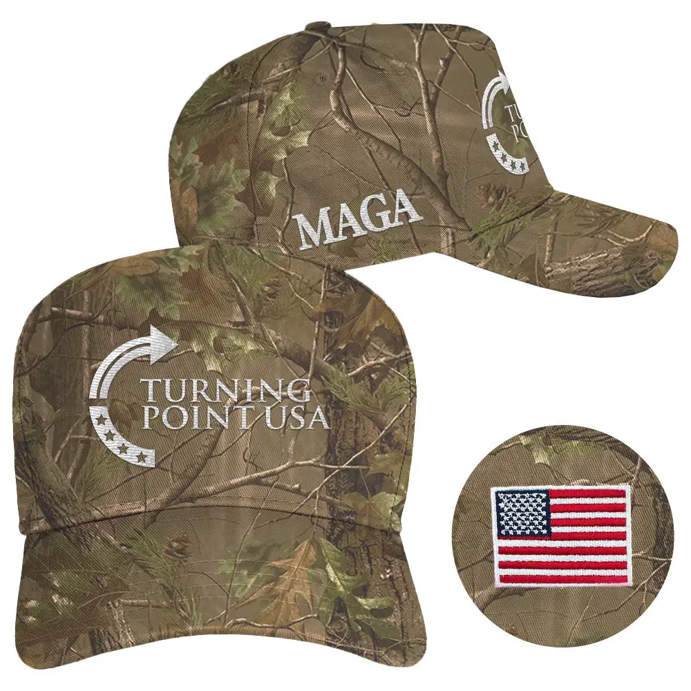 Charlie Kirk Hat Camo Embroidered Turning Point USA Hat MAGA Merchandise Him Gifts