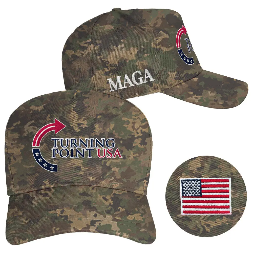 Charlie Kirk Hat Camo Embroidered Turning Point USA Hat MAGA Merchandise Charlie Kirk Hat Camo Embroidered Turning Point USA Hat MAGA Merchandise - Image 1