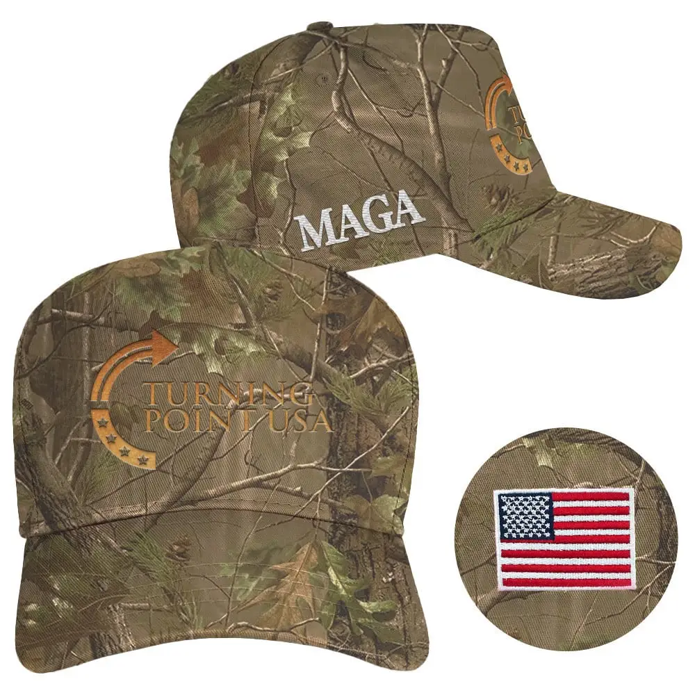 Charlie Kirk Hat Camo Turning Point USA Hat Embroidered Make America Great Again Merch