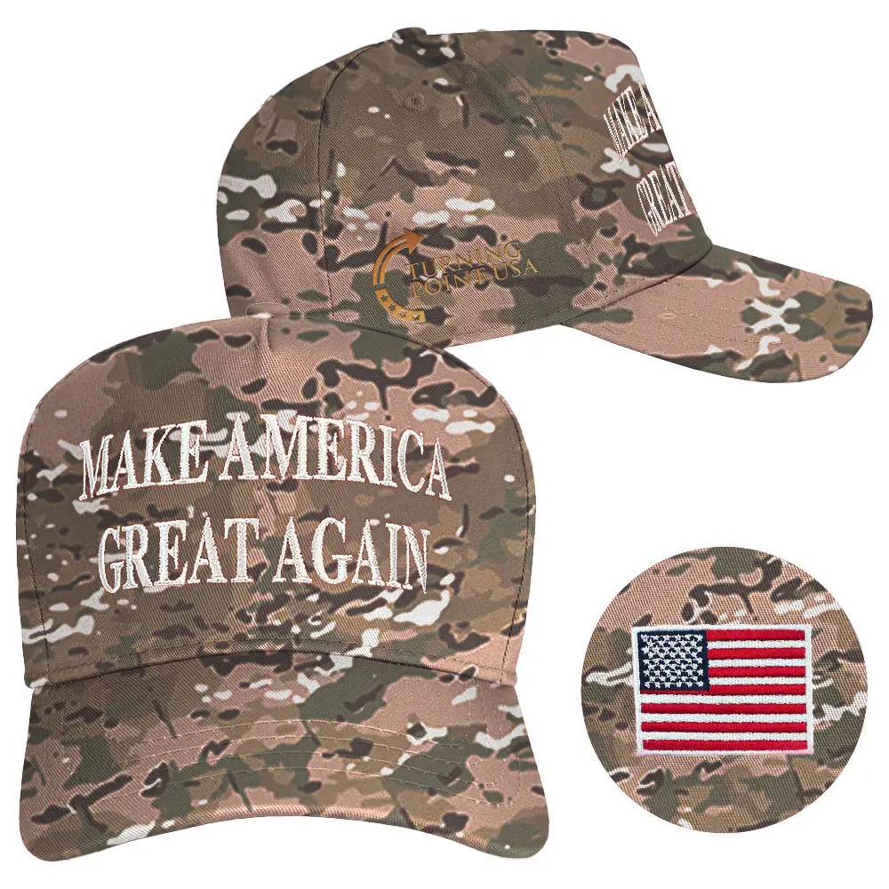 Charlie Kirk Hat Embroidered Make America Great Again Camo Hat Turning Point USA Hat MAGA