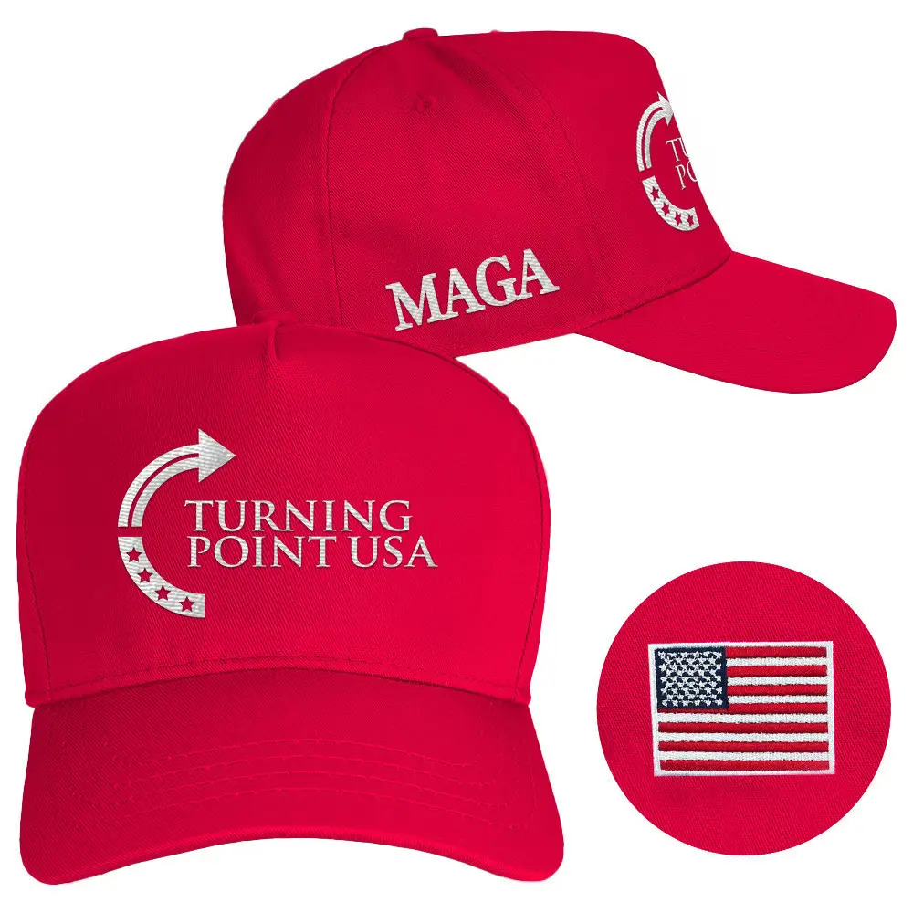 Charlie Kirk Hat Embroidered Turning Point USA Hat MAGA Red Cap Husband Gifts