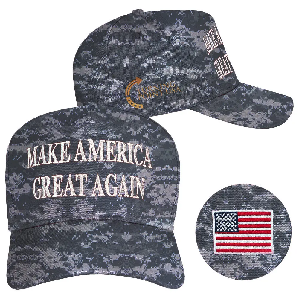 Charlie Kirk Hat Embroidered Turning Point USA Hat Make America Great Again Camo Hat MAGA Gifts