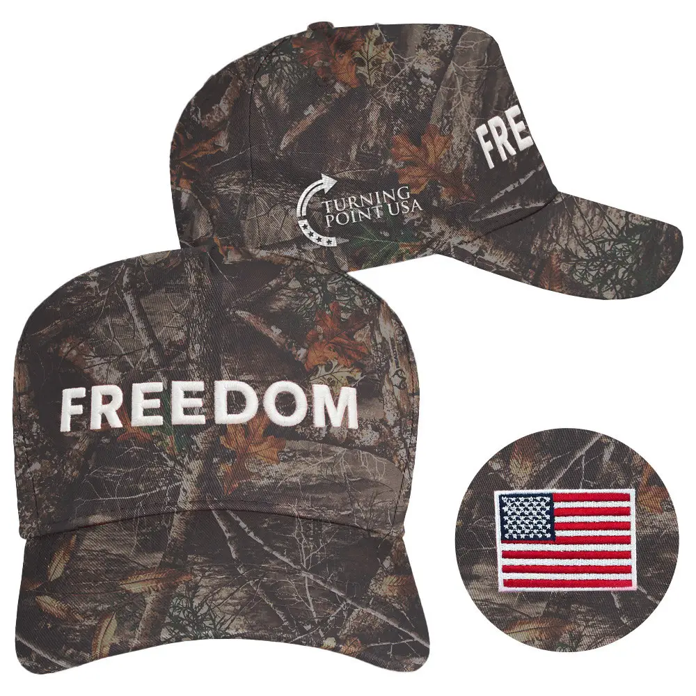Charlie Kirk Hat Freedom Hat Camo Embroidered Turning Point USA Merch Charlie Kirk Merch Store