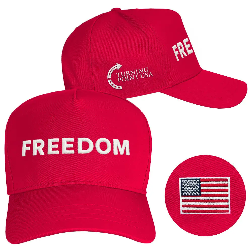 Charlie Kirk Hat Freedom Hat Red Embroidered Turning Point USA Merch Charlie Kirk Merchandise