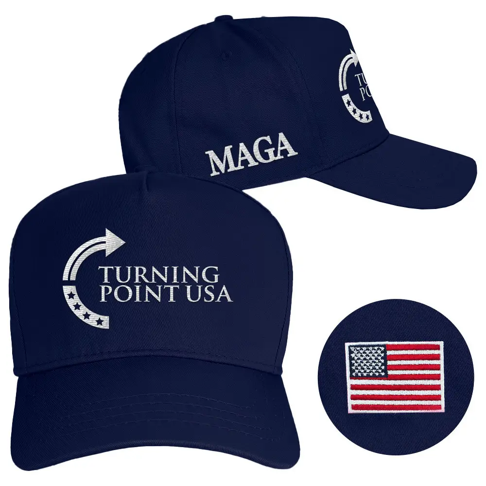 Charlie Kirk Hat Turning Point USA Hat MAGA Embroidered Navy Cap Supporters Gifts